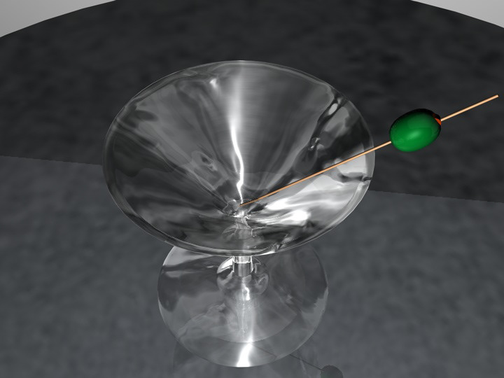 martini glass 3D Rendering