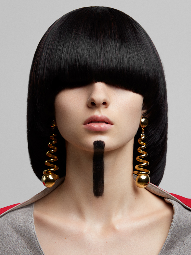 beauty BANG hair editorial cool model