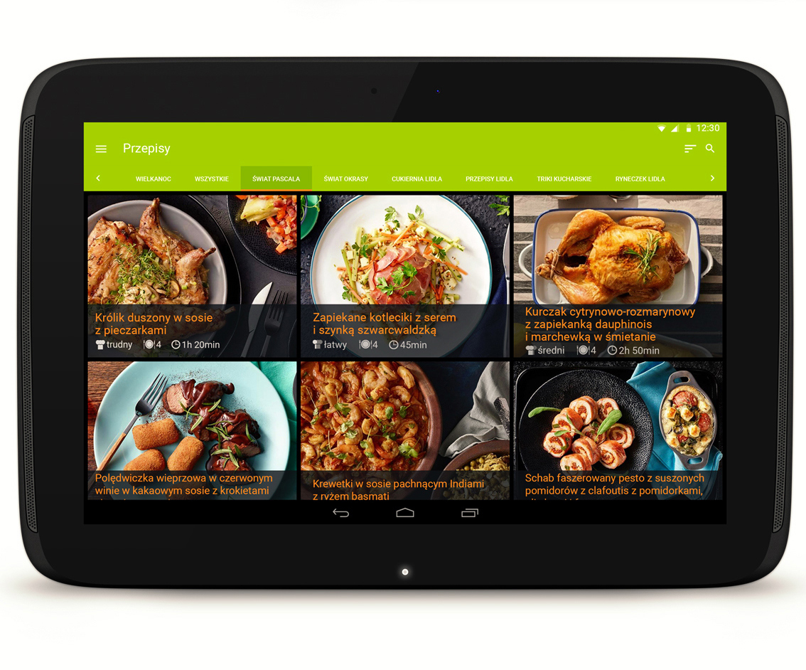 material design android ios mobile app application aplikacje Aplikacje mobilne user interface interfejs użytkownika telefon komórkowy cooking app recipes ui ux gotowanie