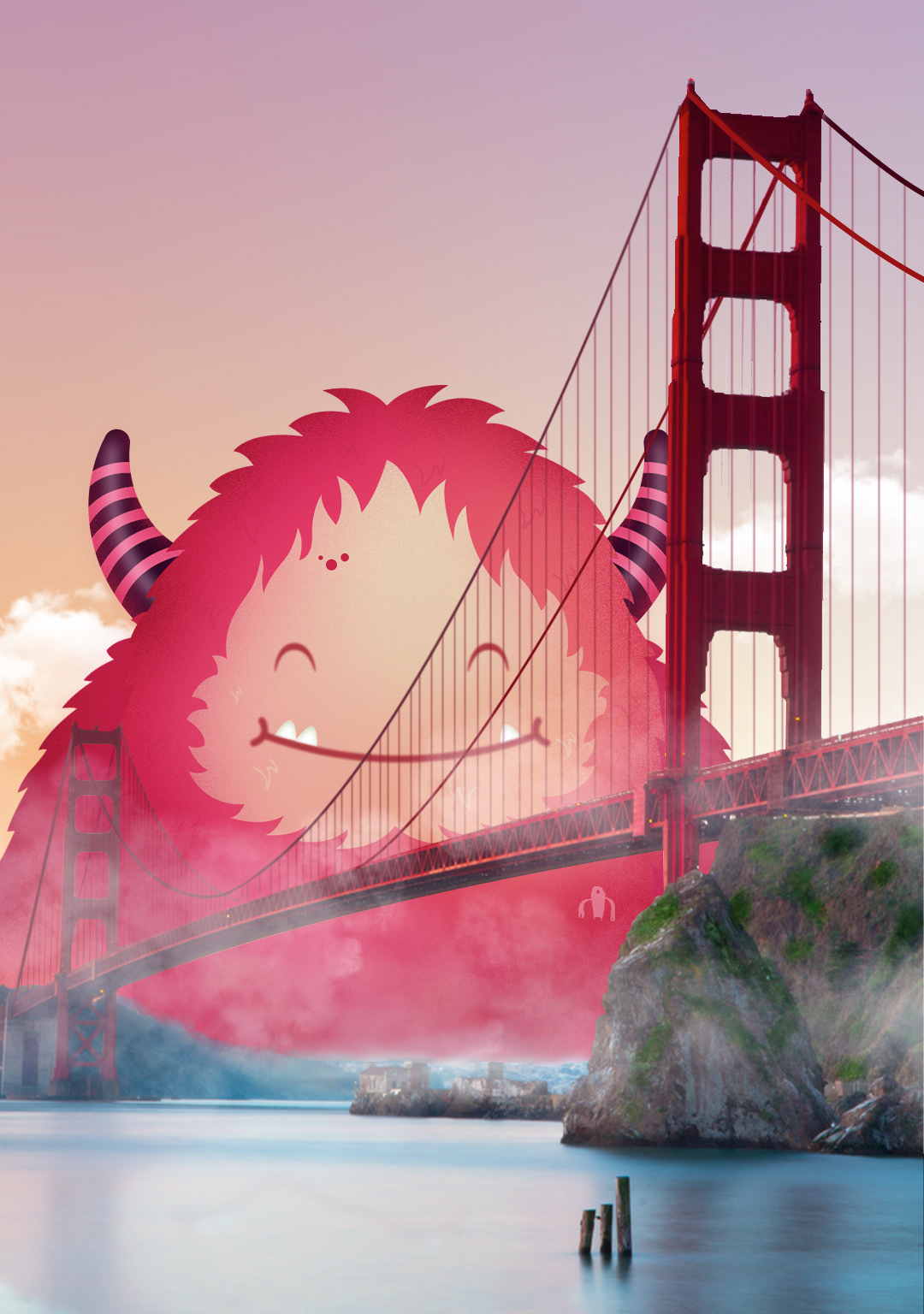 monster colors Gorden gate bridge sweet Illustrator ilustration graphic graphic design  Art Director art