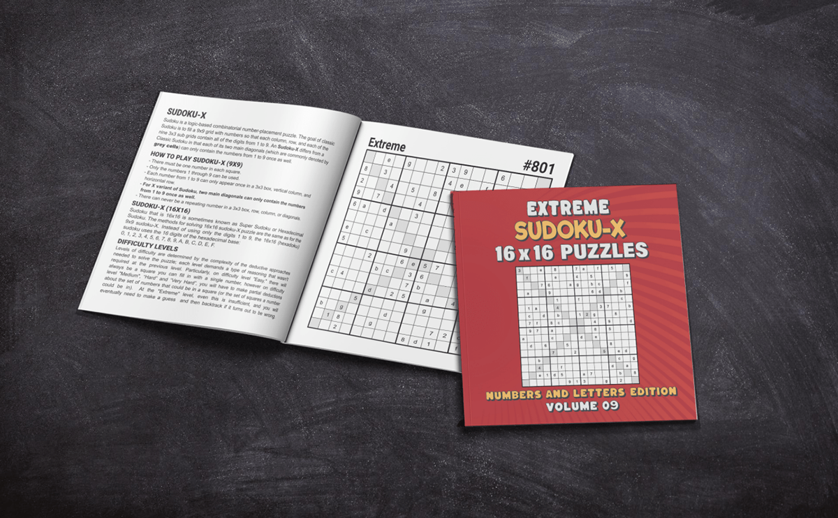 100 Extreme Sudoku-X 16x16 Letters And Numbers Edition Vol 09