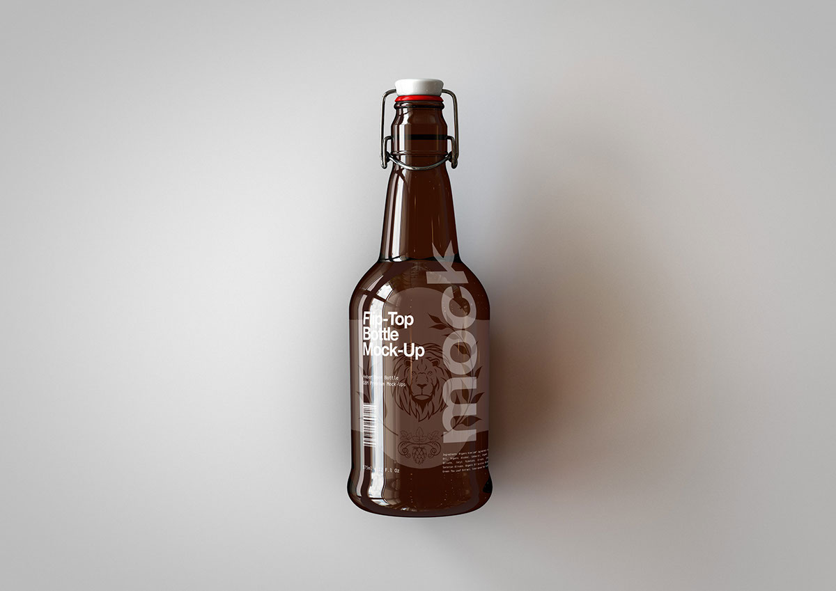 flip top bottle mock-up Mockup sauce beer Amber alcohol kombucha drink