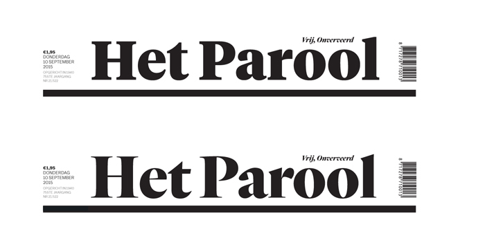 masthead customlettering newspaperdesign Hetparool