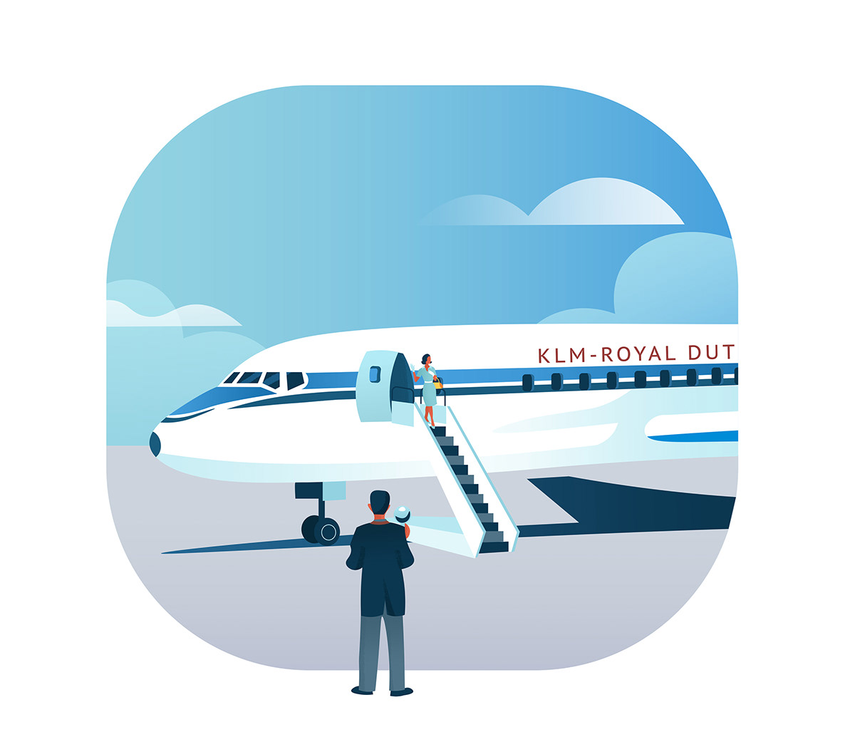 KLM KLM 100 Years Holland Herald  hearts Art Associates ILLUSTRATION  Aircraft aviation New York amsterdam