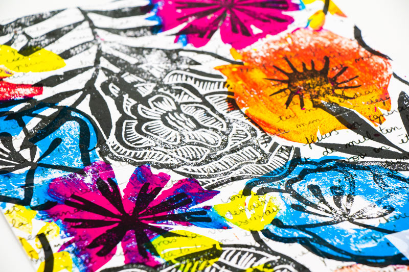 linocut flower fleur poster ILLUSTRATION  ink color