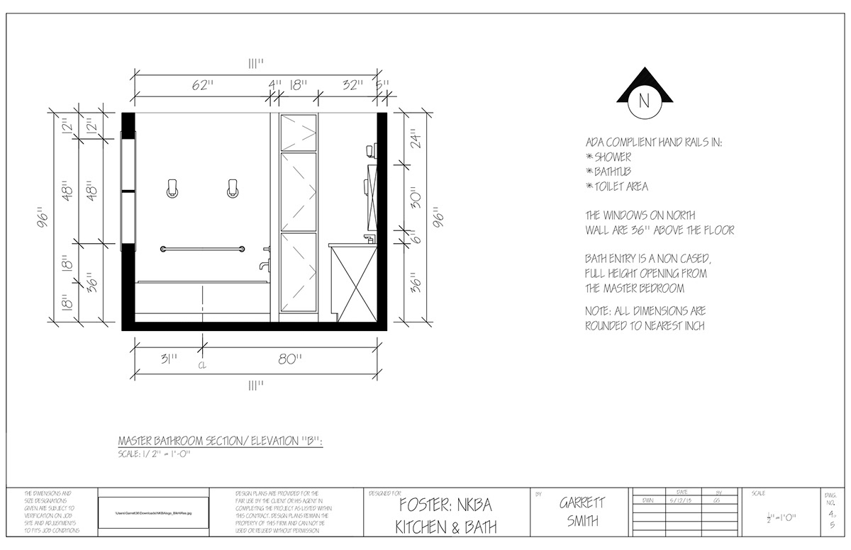 nkba ADA kitchen bathroom deisgn Beachhome constructiondocuments cd floorplans RCP