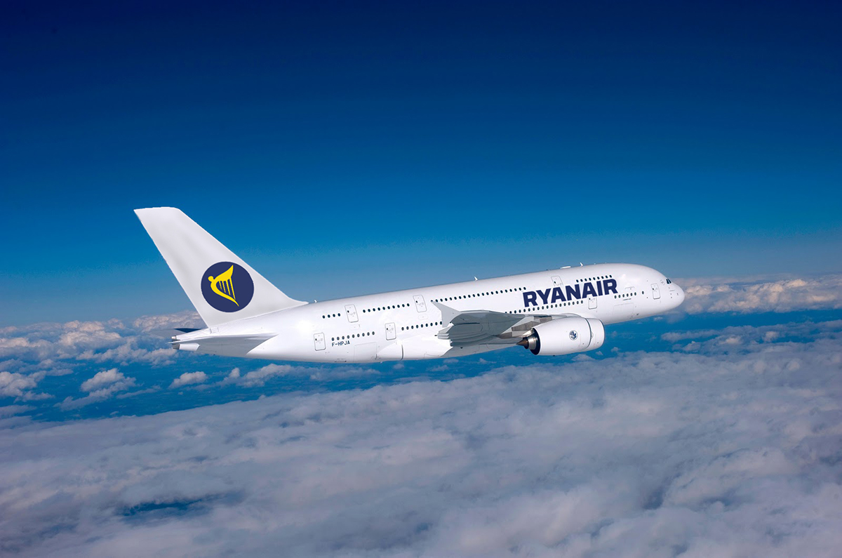 ryan air airline Ryanair logo Rebrand rebranding relaunch plane flight symbol angel