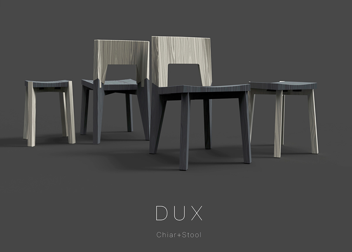 Adobe Portfolio dux chair stool furniture design  product design  industrial design 