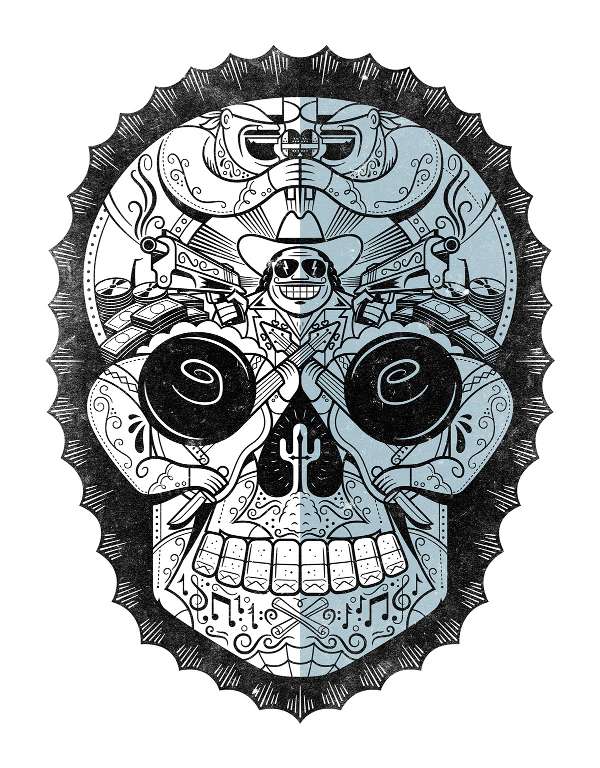 narcos skull corridos kronk vector Mexican