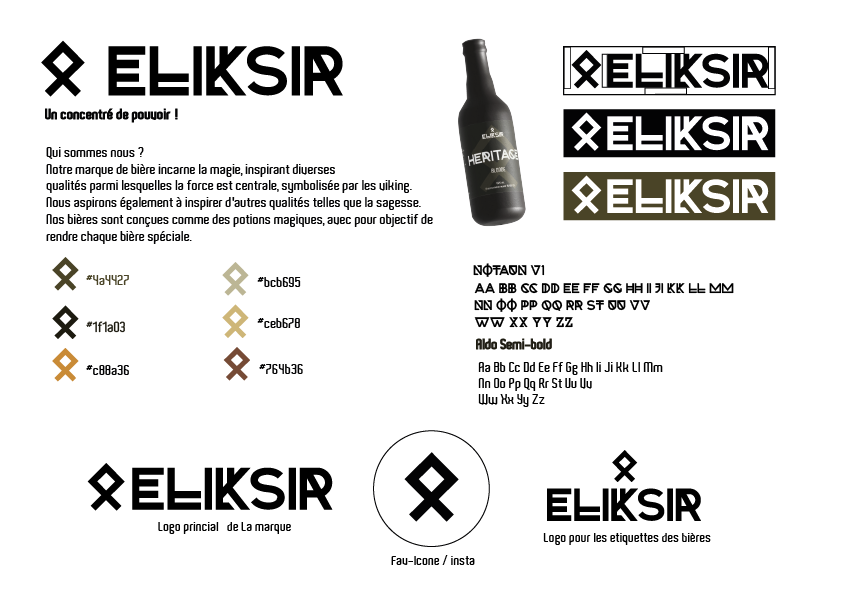 marque brand identity beer rune viking fantasy history equipe team sae