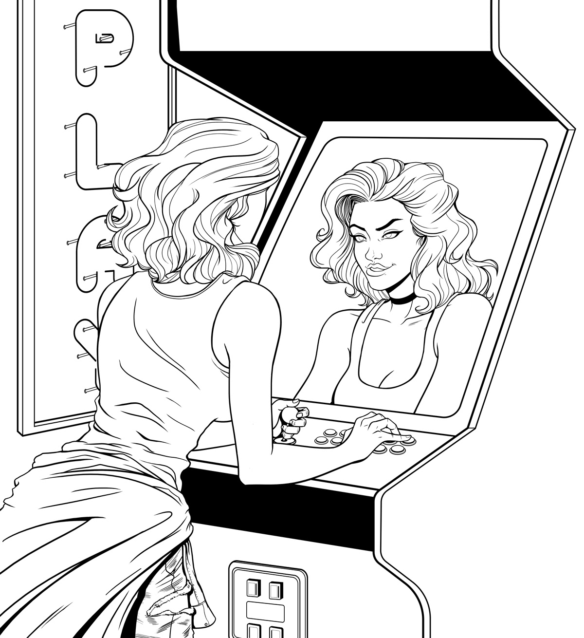 arcade woman Videogames Streetfighter panama editorial comics Gamer fighting Games