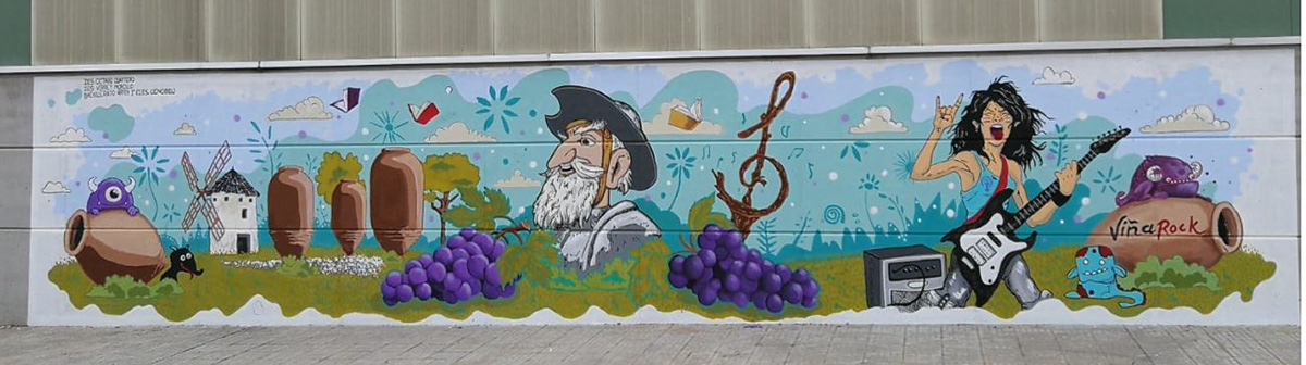 Villarrobledo Graffiti Mural IES educación