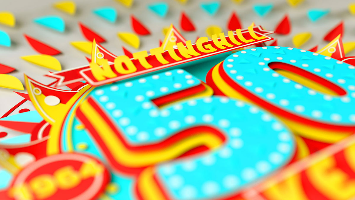 type paper craft paper cut Carnival summer party celebration c4d poster London