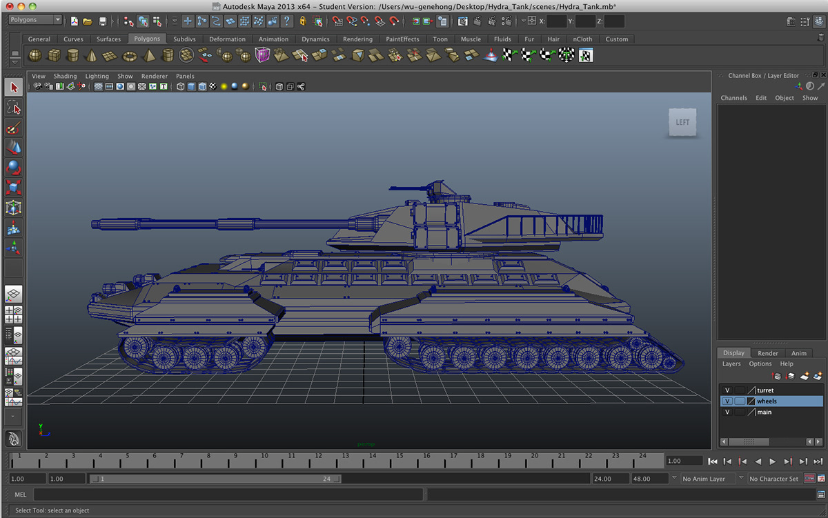 Tank 3D Maya science fiction future