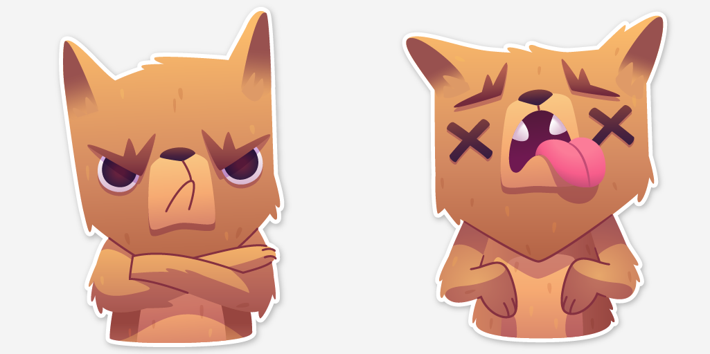 dog pirate sticker stickers vector Illustrator Character cartoon emotions kadka concept