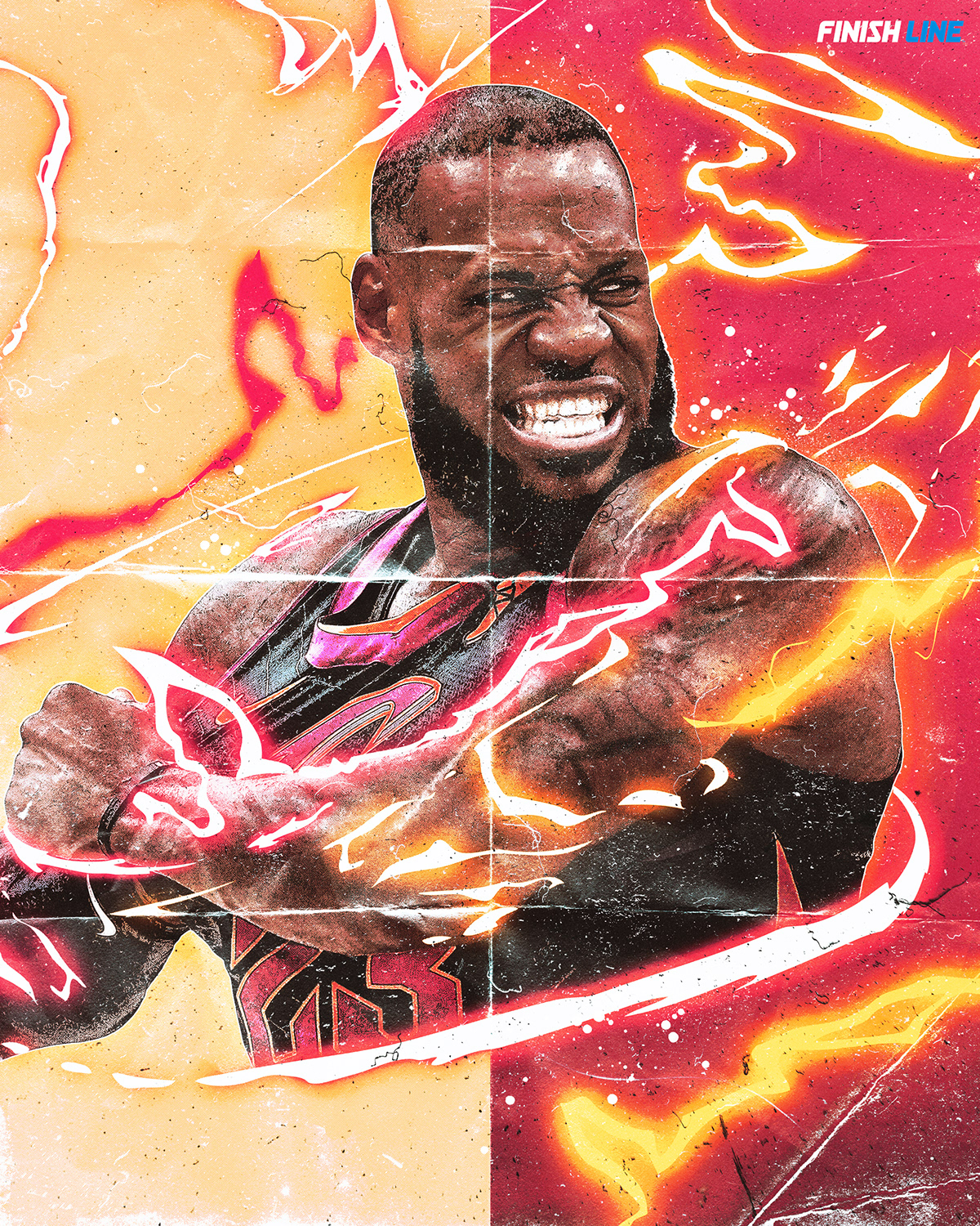 NBA art ILLUSTRATION  Tyson Beck LeBron James stephen curry sports basketball collage social media