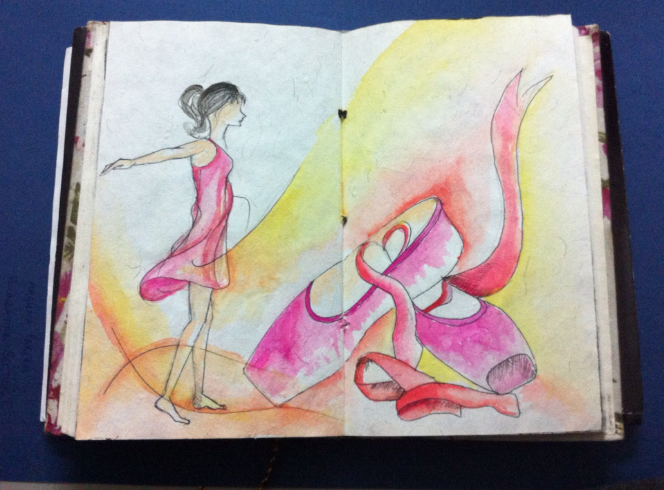 DANCE   watercolor scribbling random sketchbook