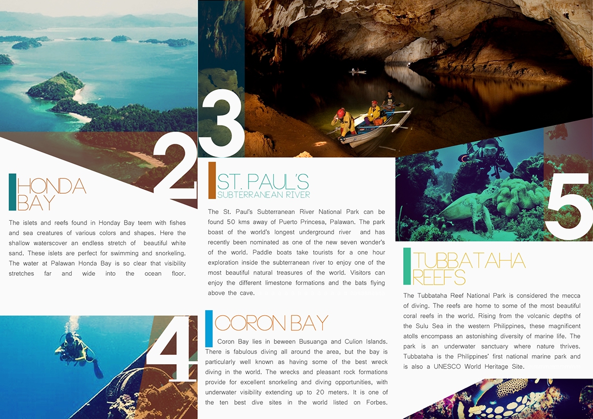 brochure palawan graphics print Travel place trifold Island explore