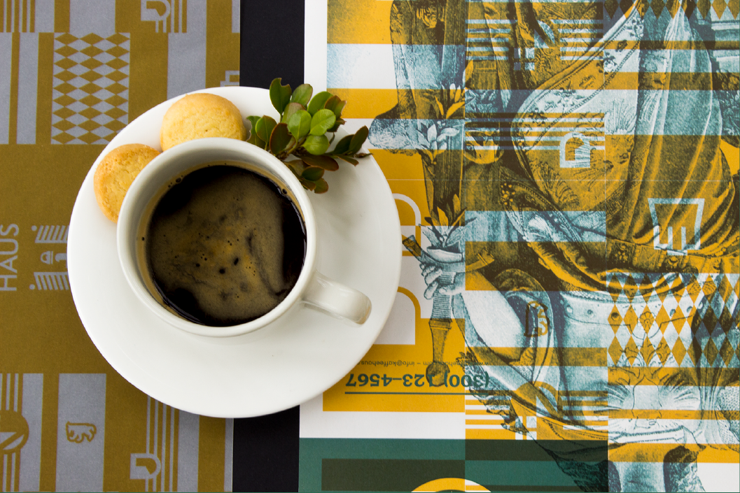 cafe Kaffee haus 10studio alemania colombia identidad Bandera escudo aguila