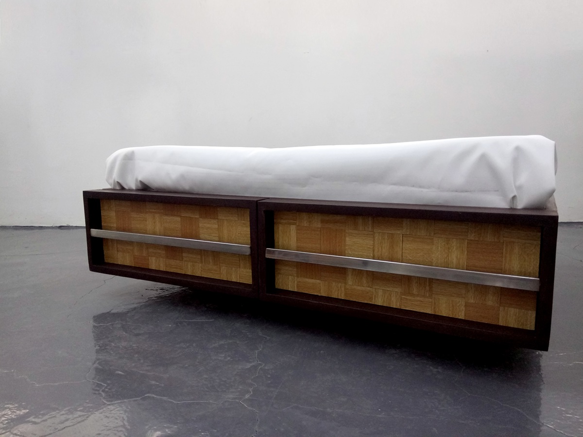 dual-use furniture design bed drawer cabinet storage wood bamboo walnut