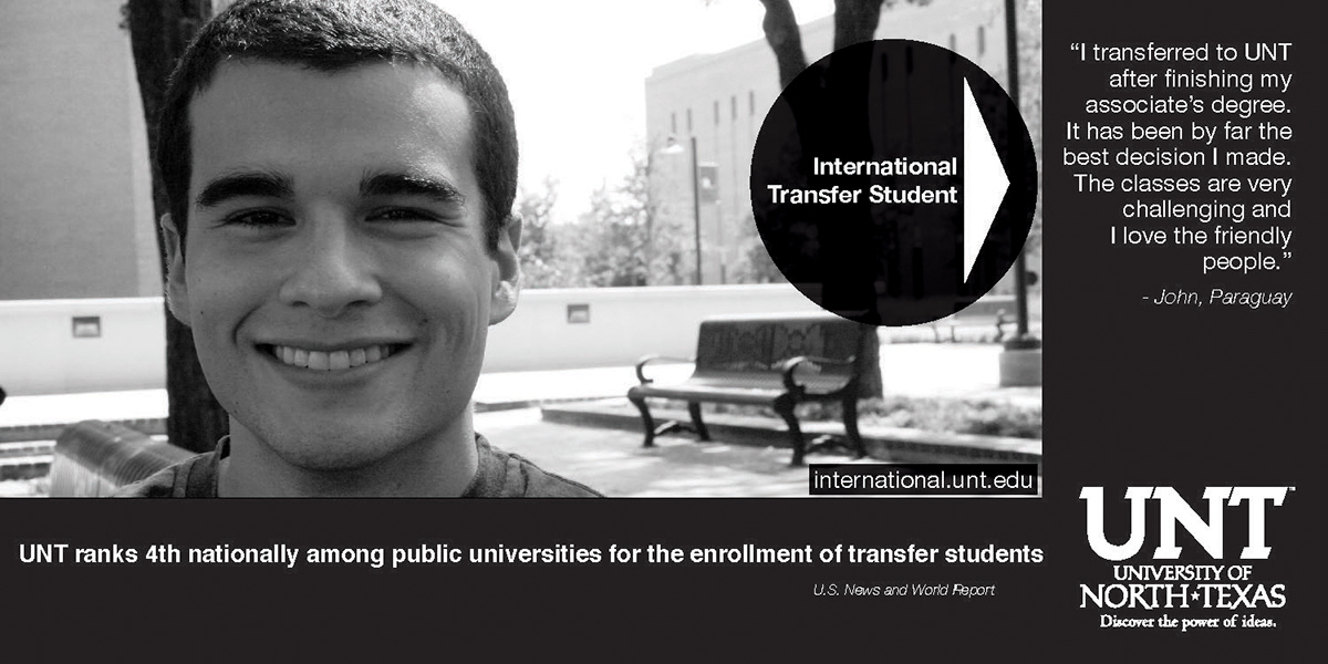 international recruitment  unt  university recruitment  recruitment  postcard Newspaper Ad