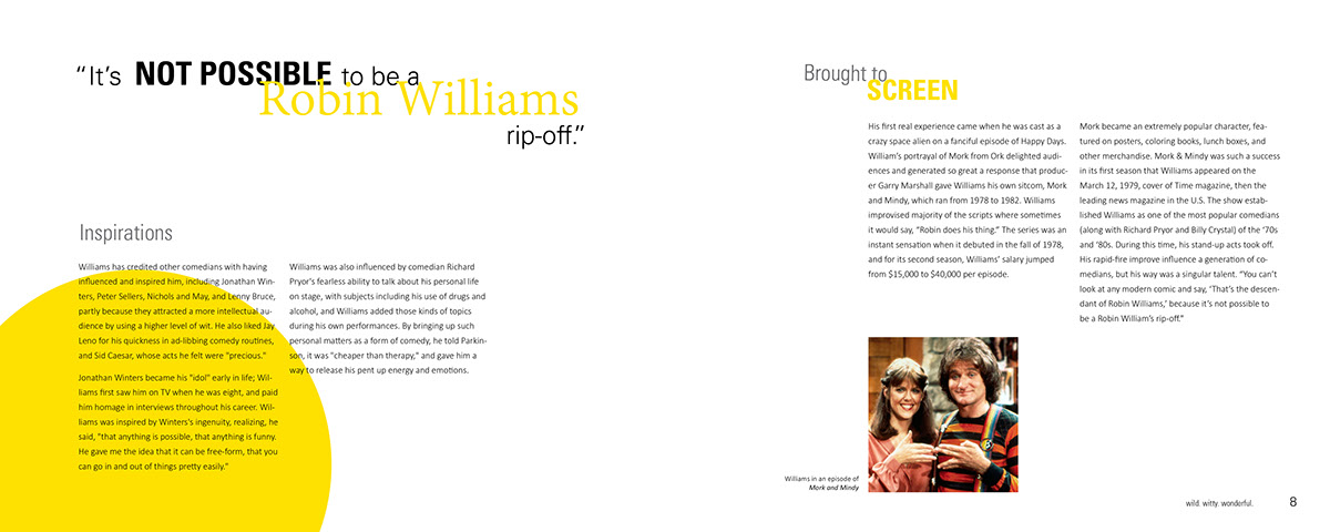 Robin williams Time 100 book design