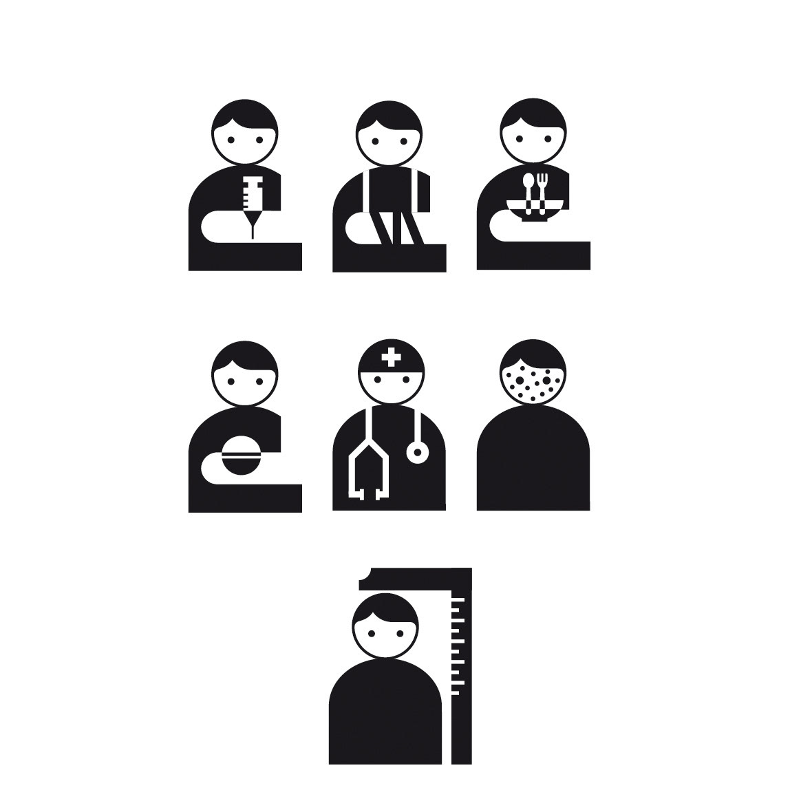pictograms hospital icons threatment pictogramsystem set iconset Children's Hospital