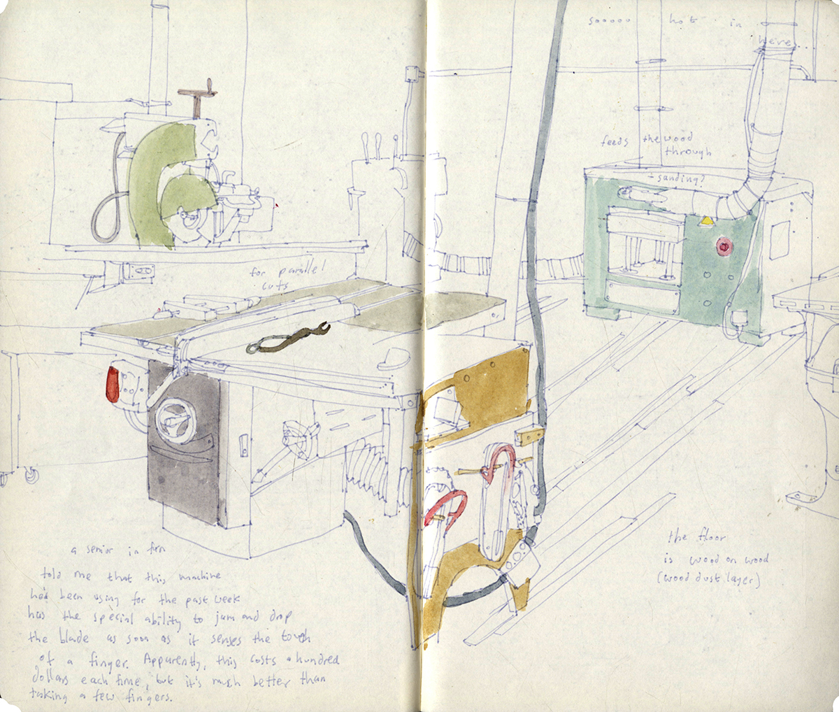 on-site sketches painting   journalism   machines workspaces tools