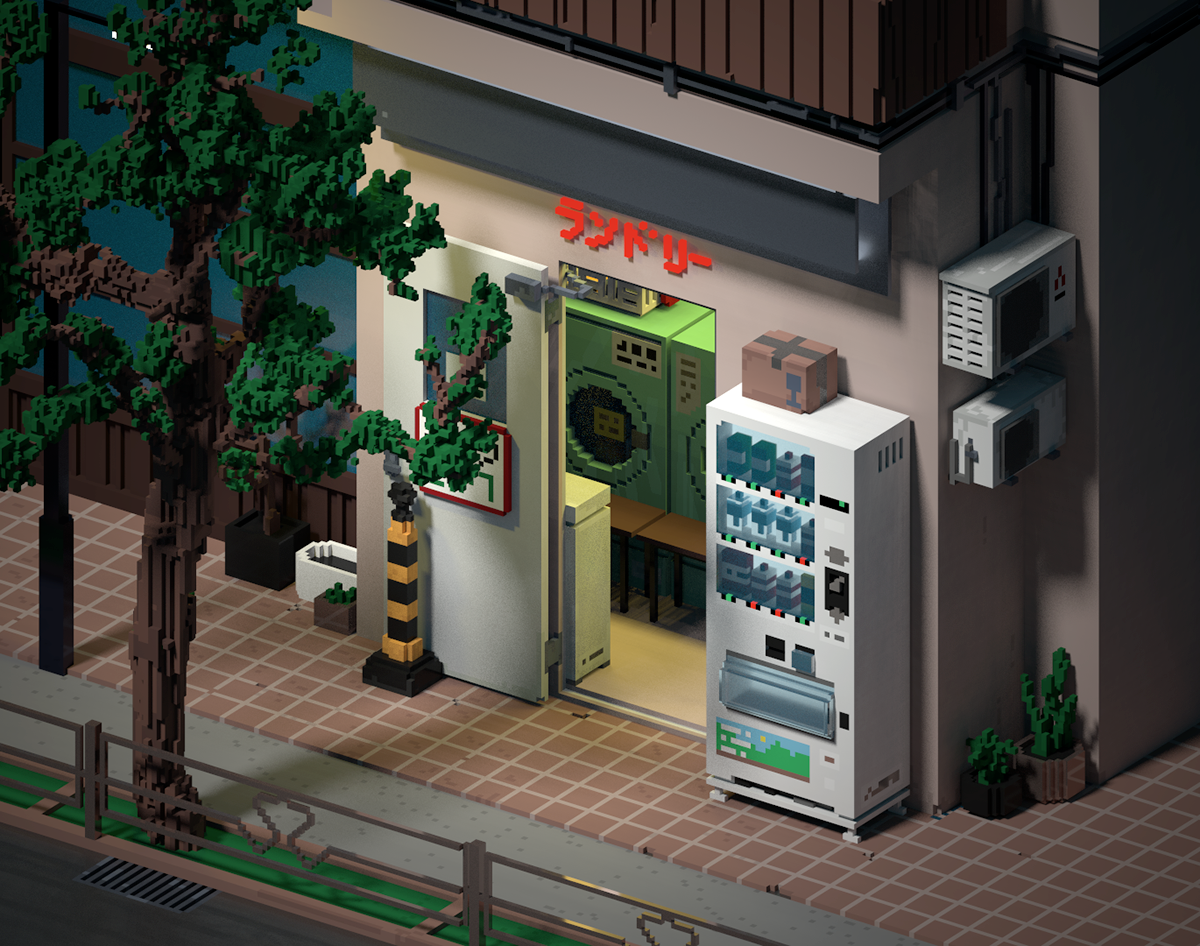 voxel magica voxel 3D game design art artist japan tokyo laundry
