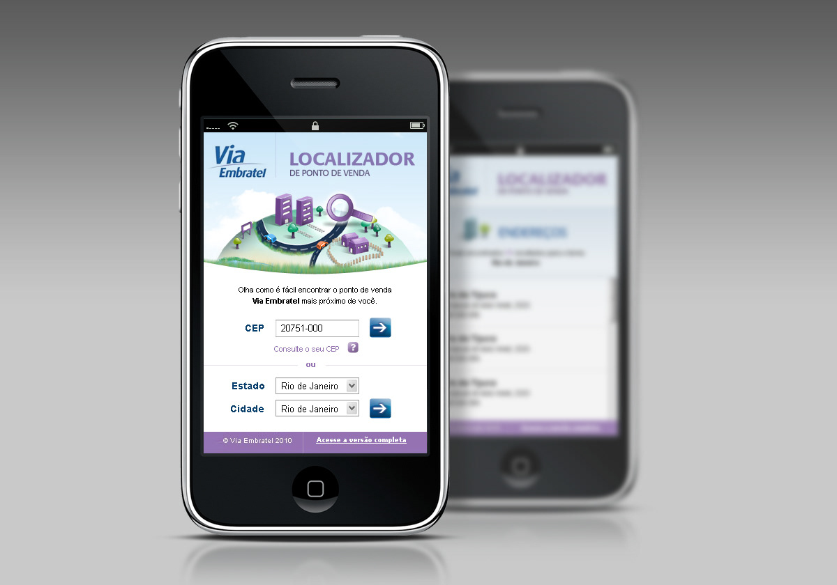 ux mobile app  website via embratel