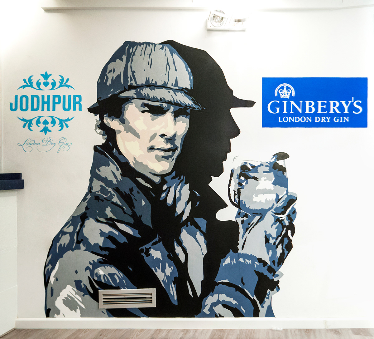 Sherlock Sherlock Holmes Benedict Cumberbatch Mural wall rotulador Marker Posca