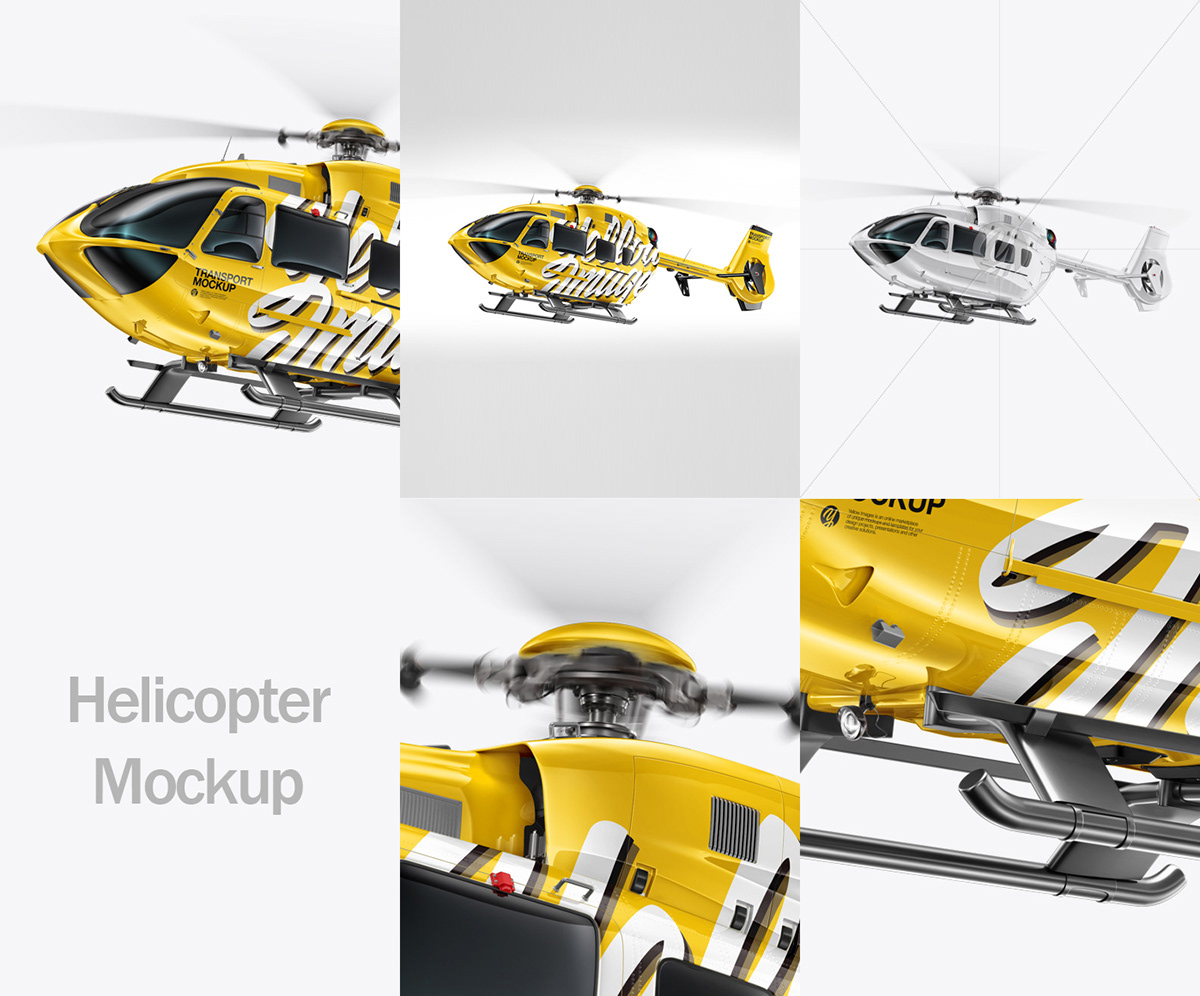 Aircraft Copter eurocopter Flying half side view helicopter Mockup Transport Vehicle