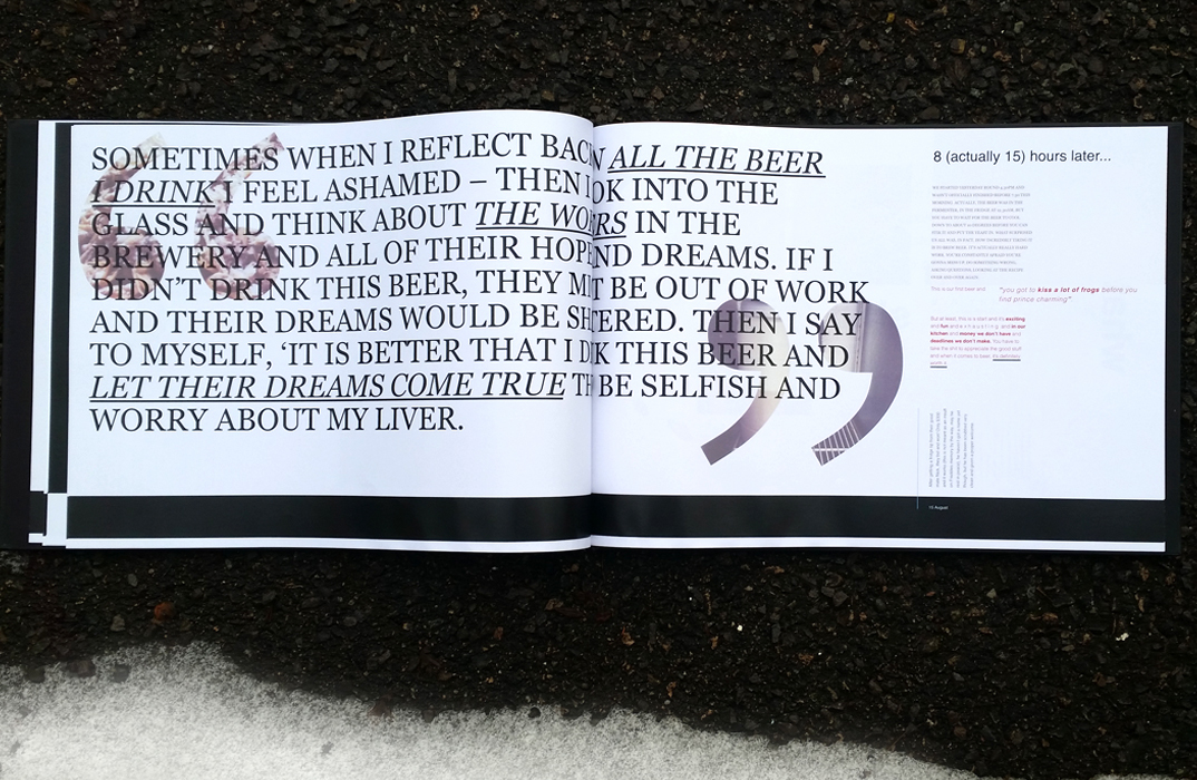 typographic narrative snø beer homebrewing
