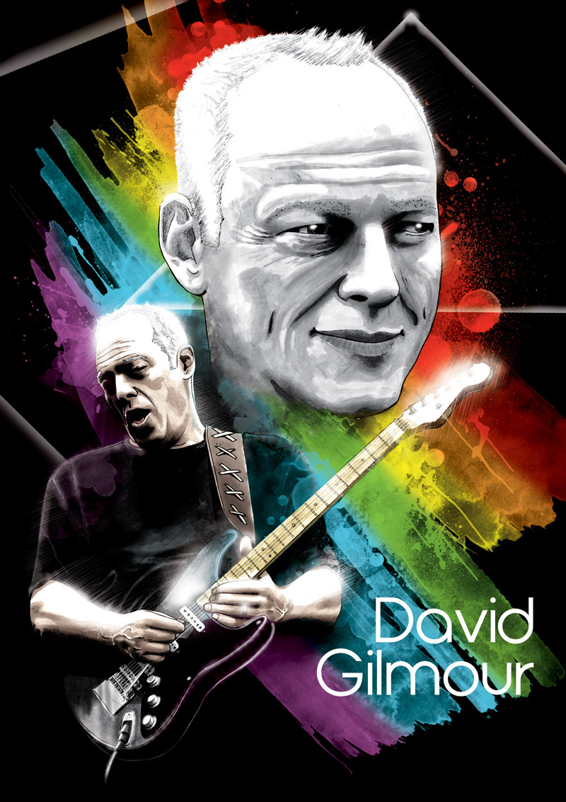 pink floyd roger waters David Gilmour psychadelic guitarist artist rainbow