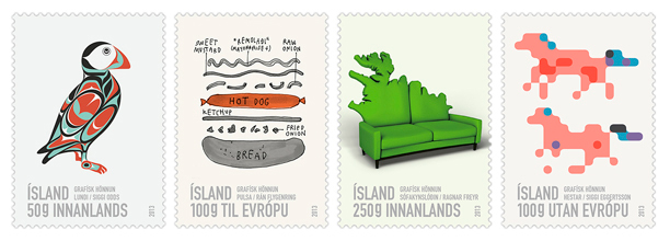 stamp iceland icelandpost post stamps hotdog sausage pulsa Pylsa frímerki Pósturinn letter series bæjarinsbestu