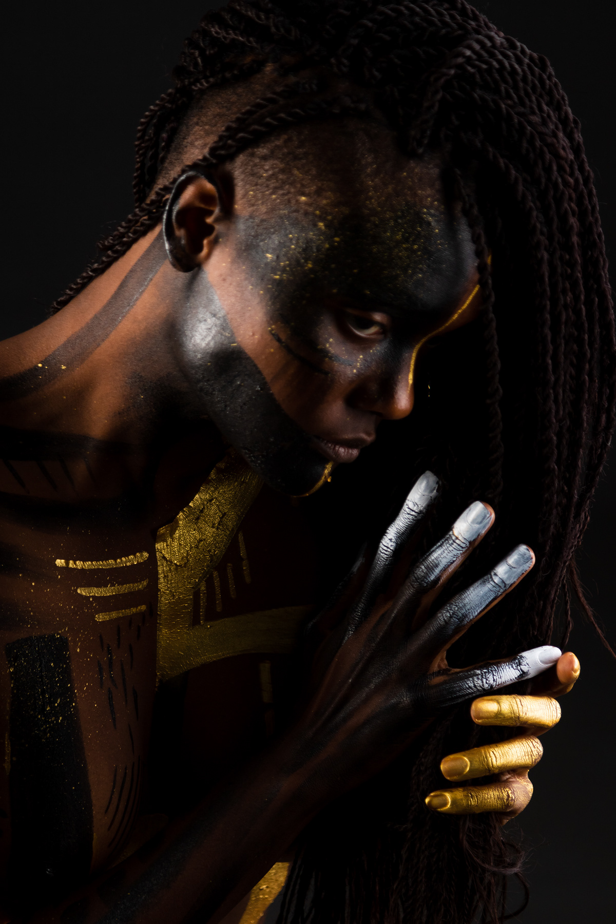 african woman ah_this art body paint contrast painting   Photography  strong black woman Zulu