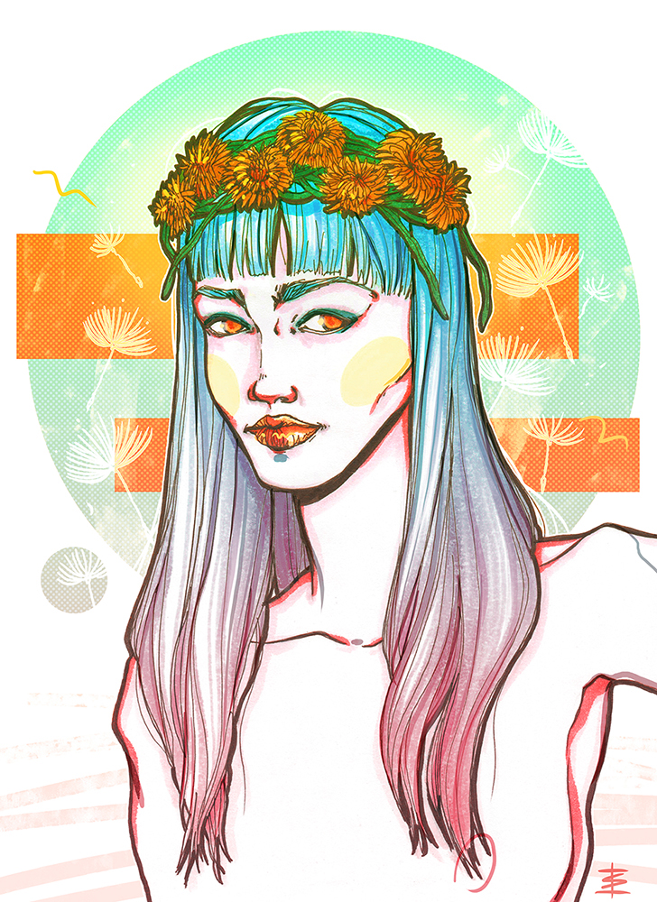 dandelion queen hippie