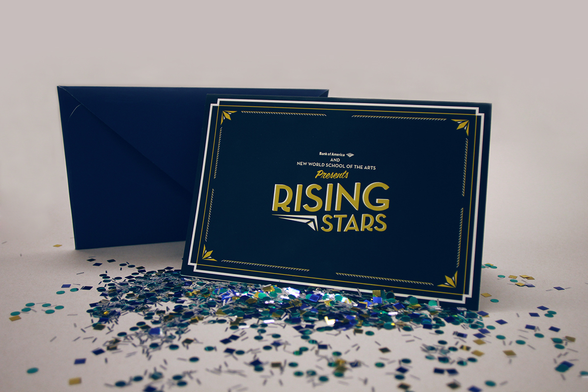 rising stars print invite save the date postcard