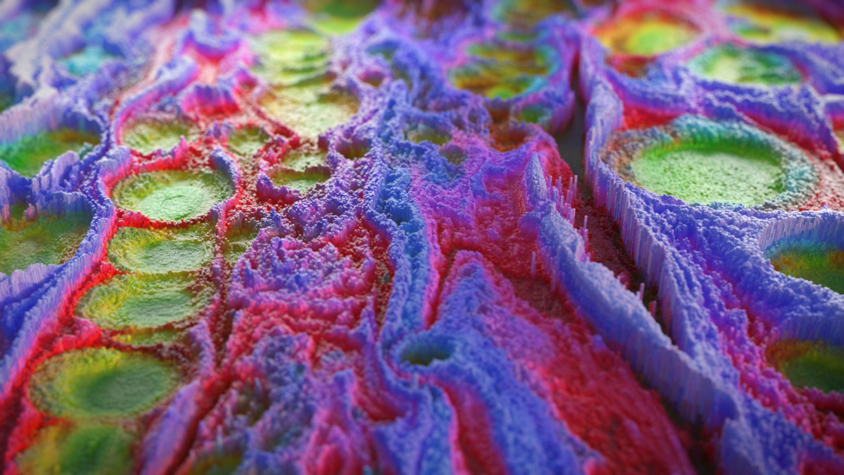 3D vray abstract digital color art print visualization pixel Landscape Xgen scatter ForestPack