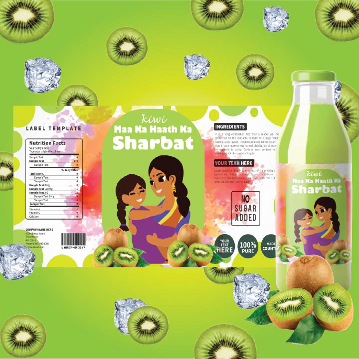 Sharbat Packaging adobe illustrator Label label design juice