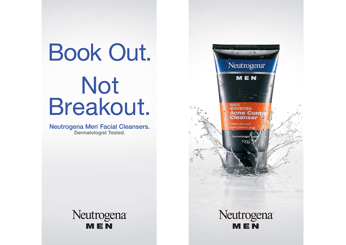 Neutrogena Neutrogena Men Outdoor facial wash beauty bus Bus interchange banners posters army NS