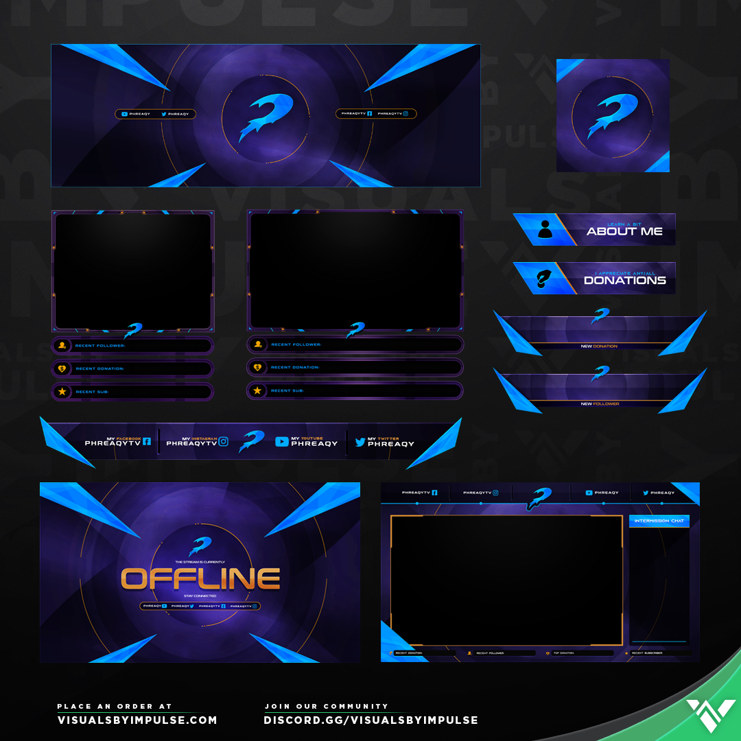 Twitch Twitch Packages twitch branding Stream design Custom Graphics