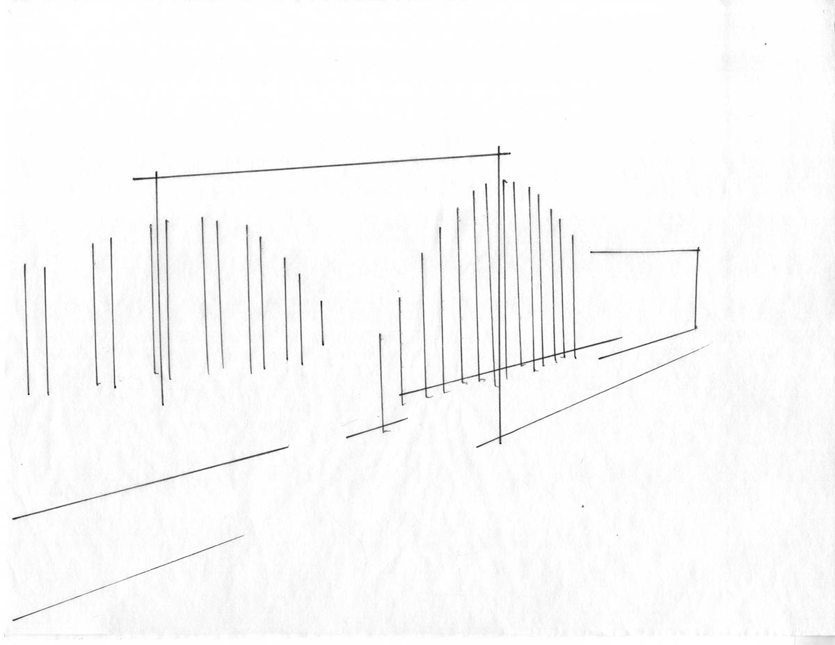 spatial drawing ink graphite Analysis abstraction Triptych lines planes