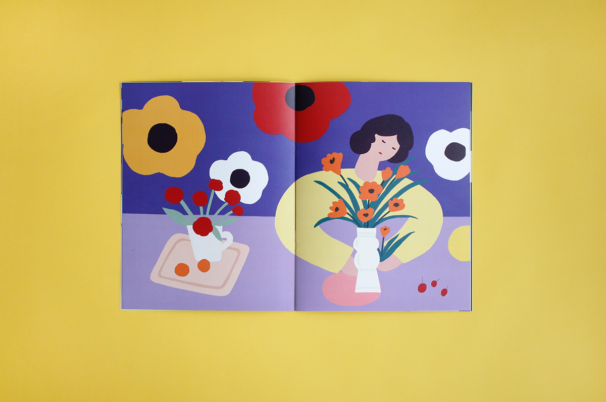 floral self-publishing Zine  ILLUSTRATION  design book graphdesign flower paper home