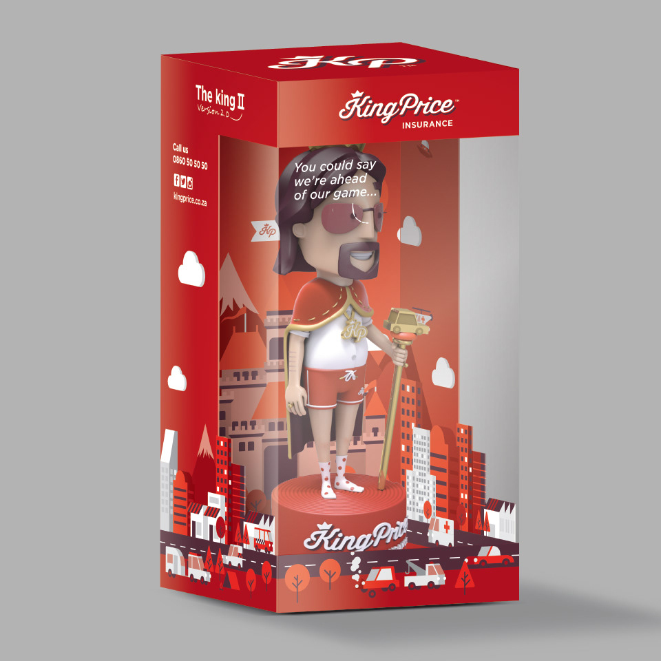 Adobe Portfolio design ILLUSTRATION  branding  bobble-head toy Beautiful Packaging insurance red africa