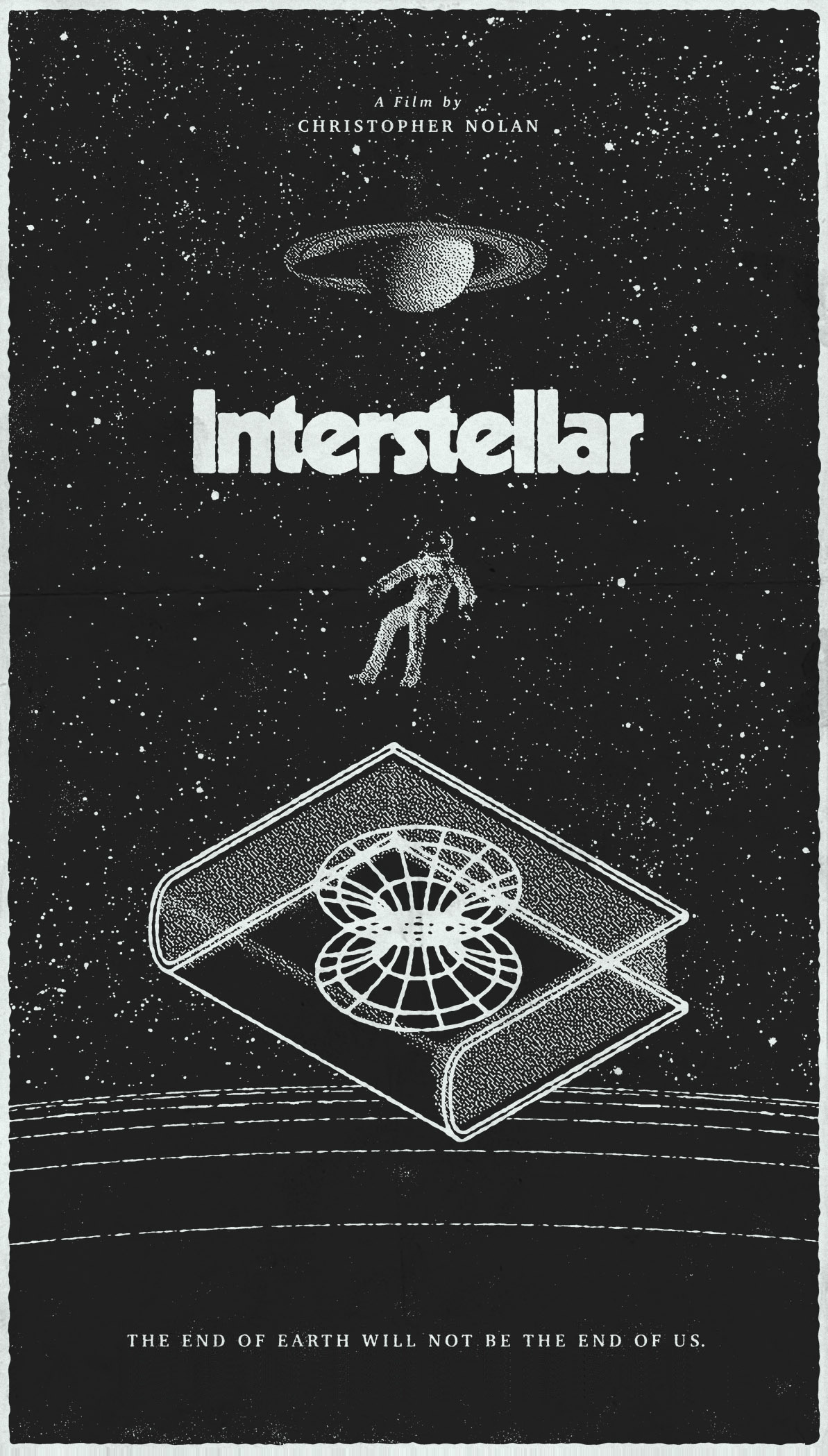interstellar sci-fi science fiction movie poster Retro wormhole