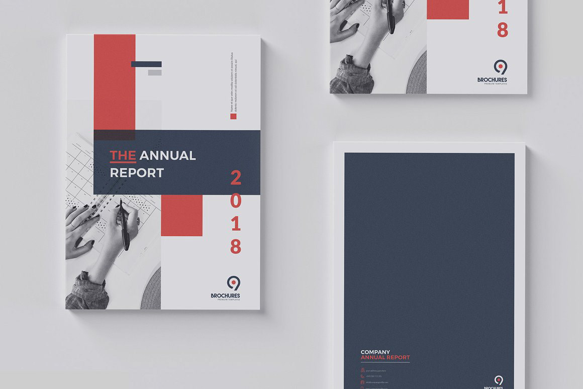 annual report brochure business corporate design indd template