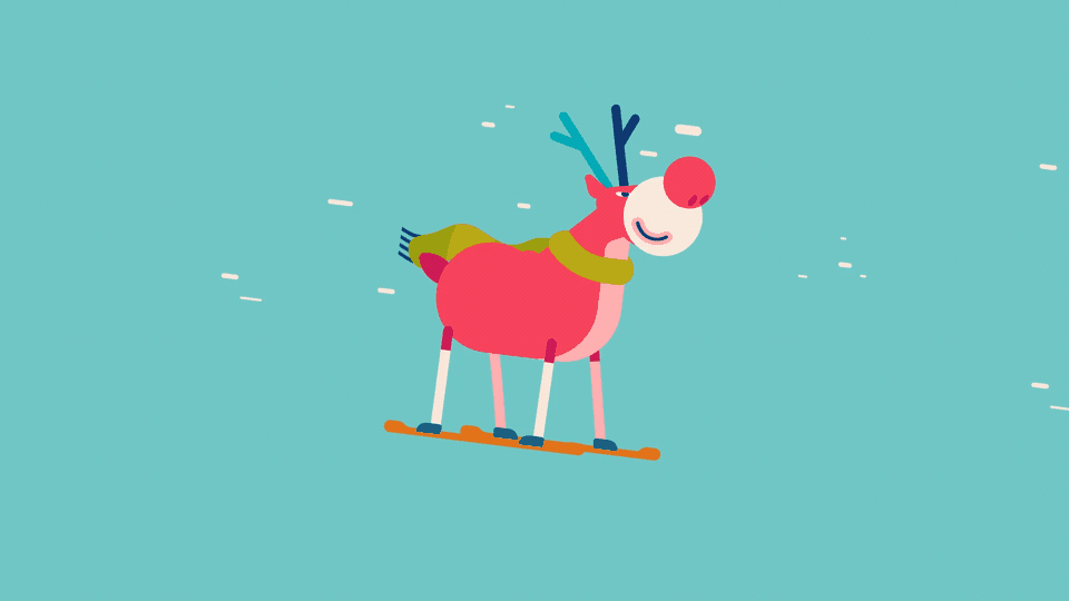 Christmas xmas animation  loop gif disney santa reindeer snow