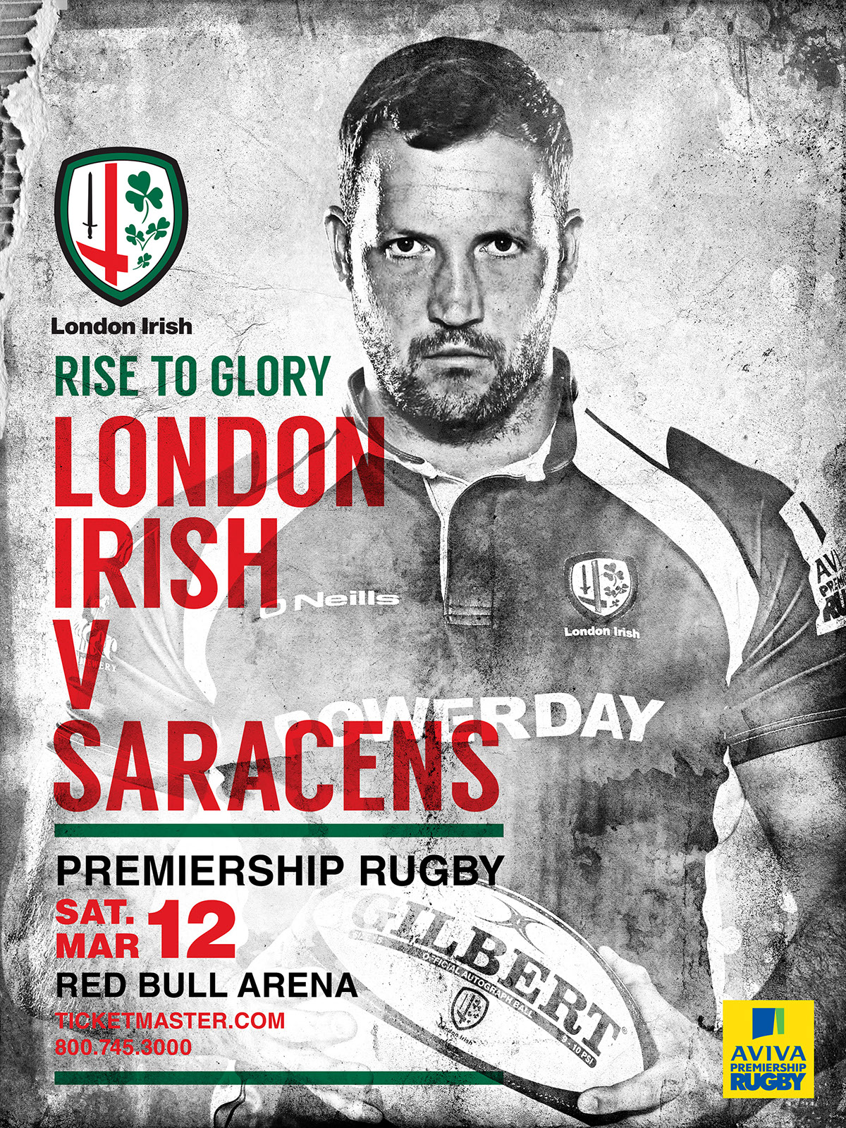 sports Rugby green red London digital retouch poster