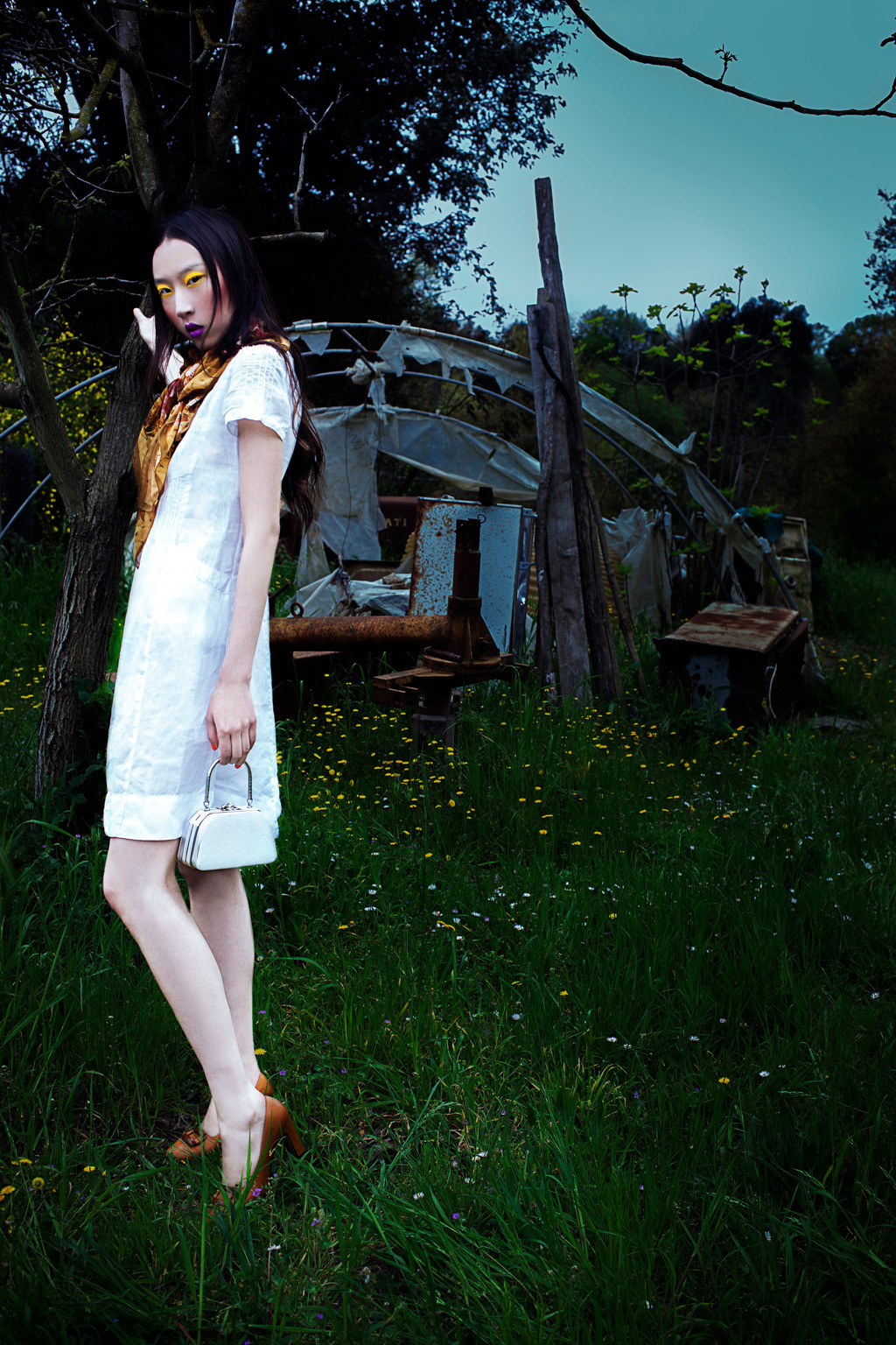 styling  Fashion  chinese model country side models Photo Retouching editorial Italy